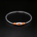 Rechargeable glowing LED pet collar with orange and white control module for dog safety - Yellow