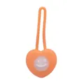 Orange heart-shaped silicone pet LED luminous pendant with a friendly smiley face design - Heart / Orange Heart