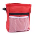 Sac de dressage rouge portable pour chien avec poche en filet blanc pour l'extérieur - Rouge
