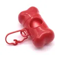 Rode botvormige hondenpoepzakjesdispenser met draagbare riemclip voor buiten - Rood
