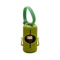 Duurzame groene hondenpoepzakjes dispenser met riem en navulrol binnenin - Klittenband Stijl / Khaki