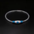 Rechargeable LED glowing pet collar featuring a blue and white waterproof switch - Blue