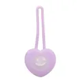 Lavender heart-shaped LED pet safety light with smiley face motif - Purple Heart