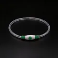 Rechargeable LED dog collar featuring a translucent tube and green control module - Green