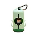 Muntgroene hondenpoepzakjesdispenser met karabijnhaak en zakrol - Metalen Gesp Stijl / Lichtblauw En Groen