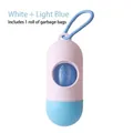 Dispenser per sacchetti per cani bianco e azzurro con un rotolo di ricarica incluso - Include 1 Rotolo di Sacchetti / bianco e blu