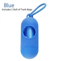 Draagbare blauwe capsule poepzakjesdispenser voor honden inclusief één rol blauwe zakjes - Inclusief 1 Rol Zakken / Blauw