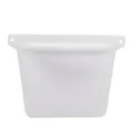 Portable silicone pet treat pouch with belt holes for dog training and walking - White