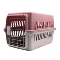 Transportín rosa y gris para perros y gatos, jaula de viaje duradera para aviones - 32x30x48cm / Rosa