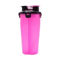 Rosa tragbare 2-in-1 Haustier Trinkflasche und Futterspender für Hunde im Freien - Großer Wasser- & Futterbecher / Rosa