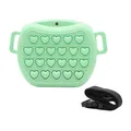 Sac de récompenses pour chien en silicone vert menthe avec motif Pop-it cœur et sangle - Vert
