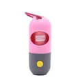 Roze en grijze hondenpoepzakjes dispenser met LED-verlichting en een karabijnhaak - Met Vuilniszak / Roze