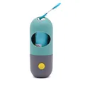 Groen en grijze LED-dispenser voor huisdierafvalzakjes met blauwe karabijnhaak honden - Met Vuilniszak / Blauw