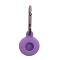 Funda protectora de silicona morada para Apple AirTag con mosquetón de metal - Púrpura