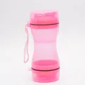 Tragbare 2-in-1 pinke Haustier Trinkflasche und Futternapf für Hunde unterwegs - Standardausführung / Rosa