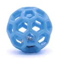 Balle creuse en TPR bleu clair pour chien avec cloche interne pour le jeu et la mastication - Petit Bleu Ciel