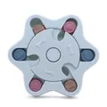 Jouet de puzzle interactif bleu pour chien avec compartiments coulissants colorés - Flocon de neige / Bleu