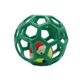 Balle pour chien en caoutchouc vert ajouré avec balle de tennis colorée à l'intérieur - Style avec clochettes / Vert