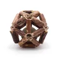 Natürlicher Matatabi-Holzball mit Katzenminze zur Katzen-Zahnpflege. - Katzenminzeball / Mittel (6,5 cm Durchmesser) / Naturholzfarbe