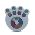 Jouet interactif puzzle pour chien en forme de patte bleue avec curseurs d'os colorés - Forme de Patte de Chat / Bleu