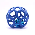 Balle creuse en caoutchouc bleu durable pour chien avec grelot interne sonore - Style avec clochettes / Bleu