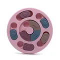 Juguete interactivo para perros con compartimentos deslizantes, diseño circular rosa. - Redondo / Rosa