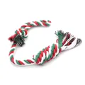 Durable Christmas red white green braided cotton rope toy for dog teeth molar cleaning - Hand Pull Candy