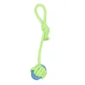 Heavy-duty braided cotton rope dog toy with a knot ball for chewing and interactive play. - Basket Ball with Handle