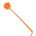 Orange pet training stick with paw shape tip and checkered pattern handle strap - S / Orange