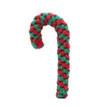 Christmas candy cane dog chew toy made of red and green braided cotton rope knot - Christmas Candy Cane