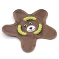 Jouet frisbee pour chien en forme d'étoile marron en tissu Oxford avec cordes résistantes - Étoile Ours Brun