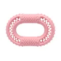 Robuster rosa ovaler Hundekauspielzeug mit Textur zur Zahnreinigung und Zahnpflege. - Kirschblütenrosa
