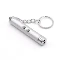 Portable silver infrared laser pointer cat teaser toy with durable keychain attachment - Silver
