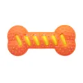 Langlebiges Hundespielzeug in Knochenform, Orange und Gelb, zur Zahnpflege - Orange