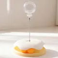 Jouet interactif pour chat avec ressort, plateau tournant et boule à friandises - Jaune