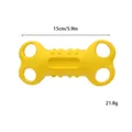 Giocattolo da masticare galleggiante in EVA giallo, 15cm e anello in schiuma da 21,8g - Giocattolo da Masticare Osso a Quattro Fori / Lunghezza 15cm / Giallo