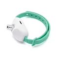Automatic rechargeable laser cat collar toy with adjustable green silicone strap - Green