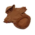 Premium warm brown hoodie for small dogs and cats, minimalist winter pet apparel style - S / Brown