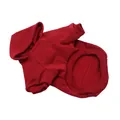 Red pet hoodie for small dogs and cats, warm fleece sweatshirt with ribbed cuffs - L / Red