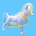 Chubasquero transparente e impermeable para perros y gatos con ribete amarillo vivo - S / Amarillo