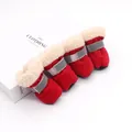 Botas de invierno rojas para perros con forro de piel sintética y tiras reflectantes - S / Rojo