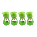Juego de cuatro botas de lluvia verdes impermeables para perro con diseño mono - 2XL / Verde