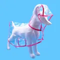 Chubasquero transparente para perro con borde rosa, variante de producto impermeable - S / Rosa