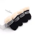 Zapatos negros de invierno para perros con forro de felpa y tiras reflectantes de seguridad - S / Negro