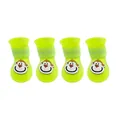 Botas de lluvia para perros de goma amarillo flúor con un simpático mono animado - 2XL / Amarillo Neón