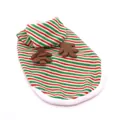 Festive red and green striped pet Christmas costume with cute reindeer antlers for small dogs - XS / Reindeer Stripe Cape