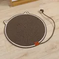 Alfombra rascadora para gatos de cuerda de algodón con forma de orejas y pelota - 60CM / Café