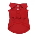 Breathable red pet polo shirt with short sleeves for small dogs and cats - Red