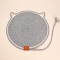 Alfombrilla rascador para gatos de cuerda de algodón trenzada con forma de gato - 60CM / Plateado