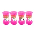 Set di 4 stivaletti da pioggia per cani in gomma rosa con decoro scimmia - Taglia S / Rosa